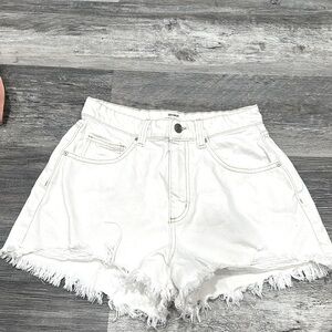 COTTON ON white jean shorts size 6